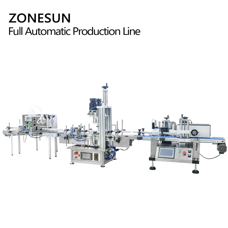 ZONESUN ZS-FAL180 Tabletop 4Nozzles Liquid Filling Capping Labeling Machine With Date Coder