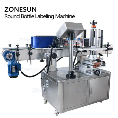 ZONESUN ZS-TB200 Automatic Round Bottles Labeling Machine With Date Coder