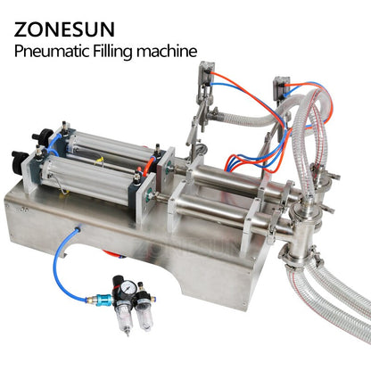 ZONESUN Pneumatic 2 Nozzles Liquid Filling Machine