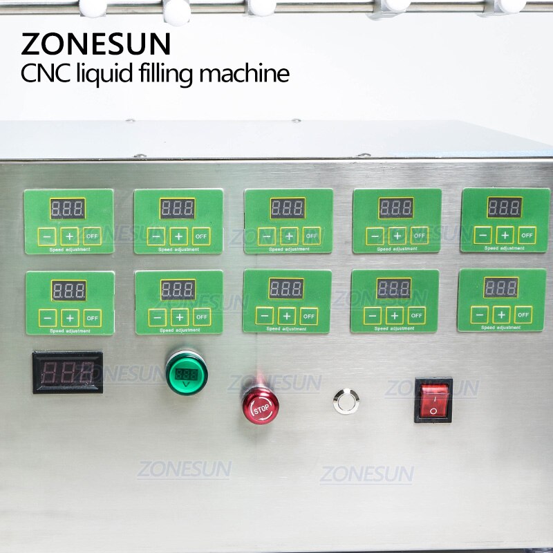 Máquina de llenado de líquidos con bomba de diafragma eléctrica de 10 boquillas ZONESUN