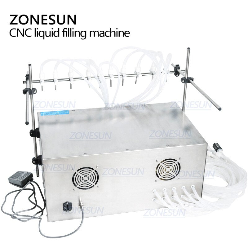 Máquina de llenado de líquidos con bomba de diafragma eléctrica de 10 boquillas ZONESUN