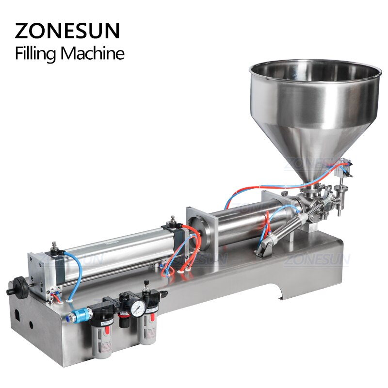 ZONESUN Full Pneumatic Paste Filling Machine With Hopper