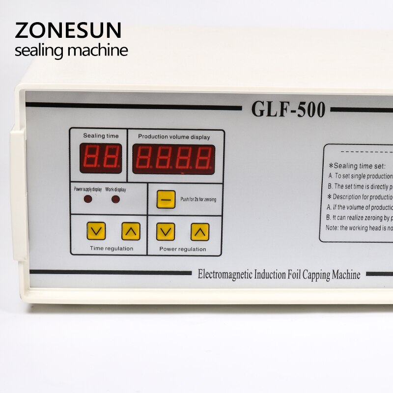 Máquina de sellado por inducción electromagnética ZONESUN GLF-500 20-100 mm