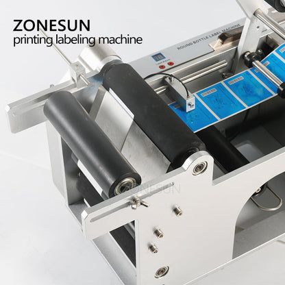 ZONESUN ZS-TB50D/T Semi Automatic Round Bottle Labeling Machine For Normal Transparent Label