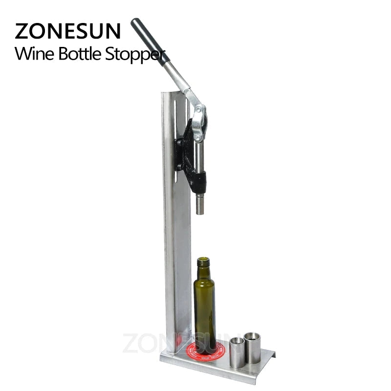 ZONESUN 20-24mm Máquina taponadora de corcho de vino de acero inoxidable manual