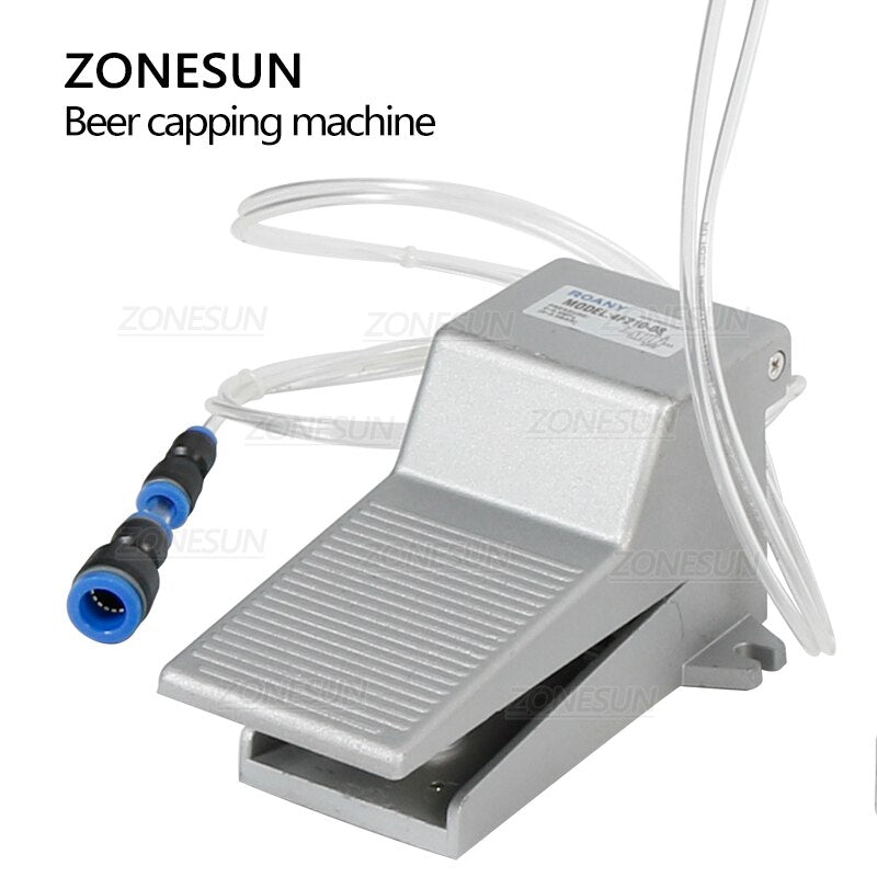 ZONESUN 26mm Pneumatic Semi Automatic Beer Lid Capping Machine