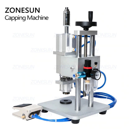 ZONESUN 13/15/20mm Pneumatic Penicillin Vial Bottle Plastic And Aiuminium Capping Machine