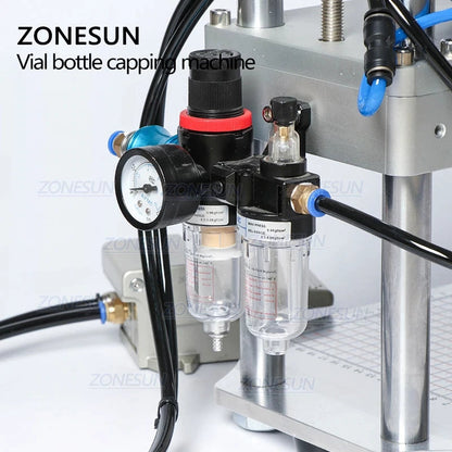 ZONESUN 13/15/20mm Pneumatic Penicillin Bottle Aluminum Plastic Vial Capping Machine