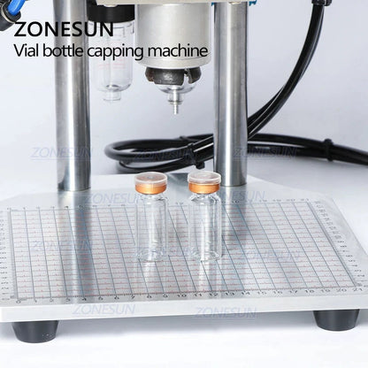 ZONESUN 13/15/20mm Pneumatic Penicillin Bottle Aluminum Plastic Vial Capping Machine