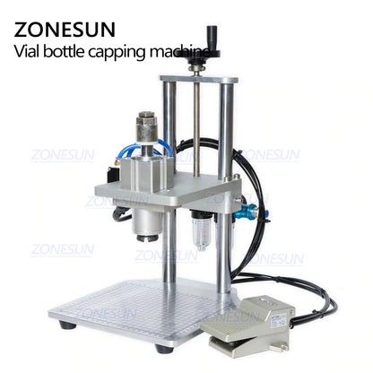 ZONESUN 13/15/20mm Pneumatic Penicillin Bottle Aluminum Plastic Vial Capping Machine