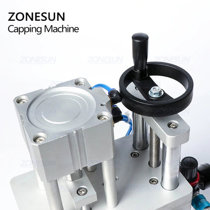 ZONESUN 13/15/18/20mm Máquina neumática de tapado de plástico de aluminio para viales de perfume