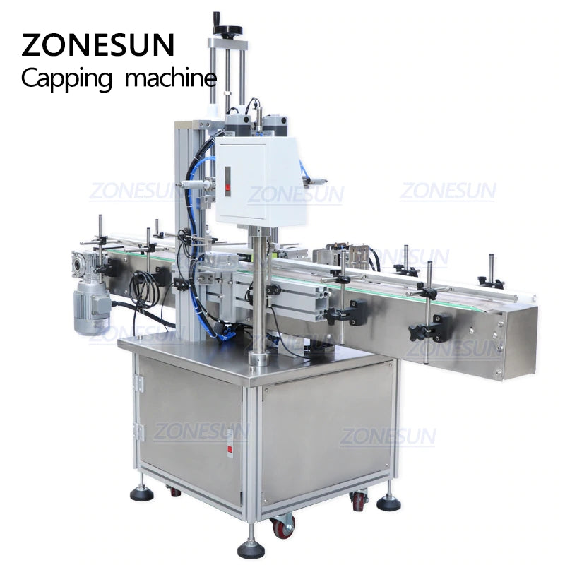 ZONESUN Small Automatic 4 Nozzles Liquid Filling Capping Machine With Bottle Unscrambler