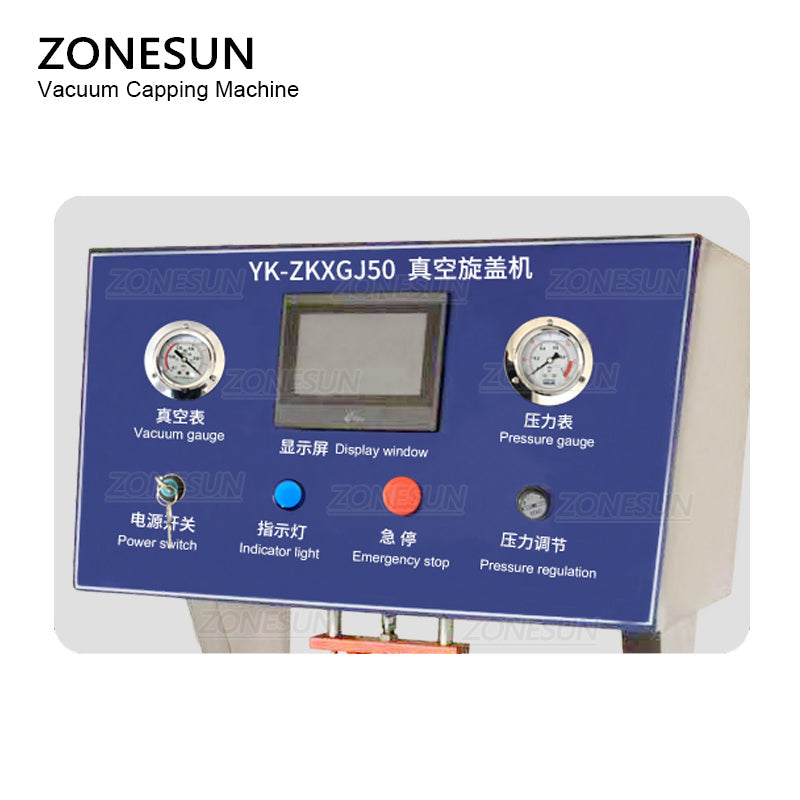 ZONESUN Custom Size 4 Heads Semi-automatic Vacuum Capping Machine