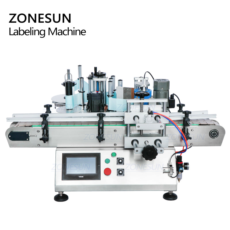 ZONESUN ZS-TB500 Máquina de etiquetado y posicionamiento de botellas redondas de doble cara con codificador de fecha