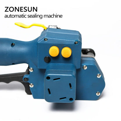 ZONESUN P323 12-19mm Máquina flejadora eléctrica portátil para mascotas PP alimentada por batería