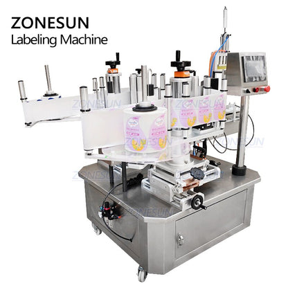 ZONESUN ZS-TB210 Semi Automatic Double Size Flat Bottle Labeling Machine