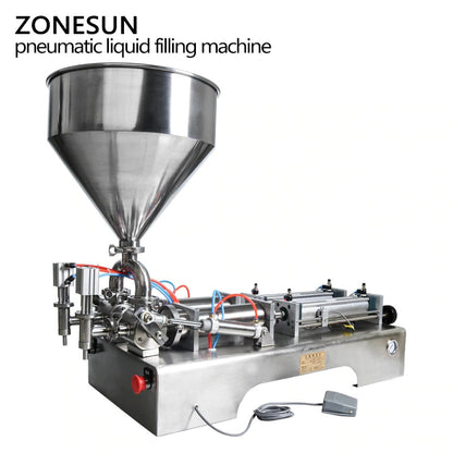 ZONESUN ZS-GT2 Semi Automatic 2 Nozzles Paste Filling Machine With Hopper