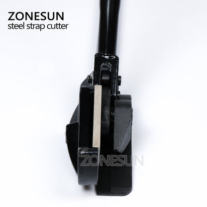 ZONESUN Herramienta de correa manual Cortador de banda de acero inoxidable de mango corto