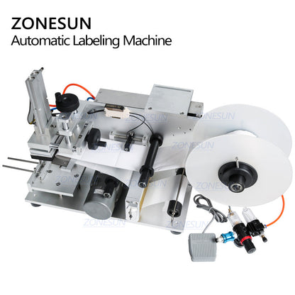 ZONESUN LT-60 Semi Automatic Pneumatic Flat Labeling Machine For Normal Transparent Label