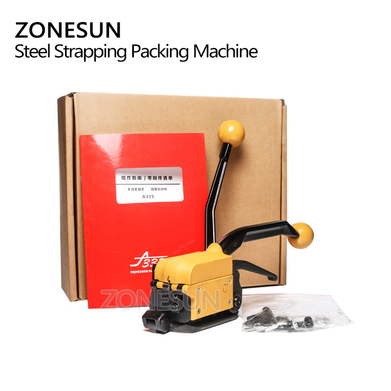 ZONESUN A333 13-19mm Steel Strip Manual Sealless Strapping Machine