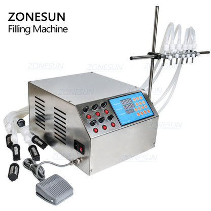 ZONESUN ZS-YTDP6 Electric 6 Nozzles Diaphragm Pump Liquid Filling Machine